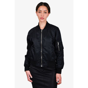 R13 Black Nylon 'Shrunken Flight' Bomber Jacket Size L
